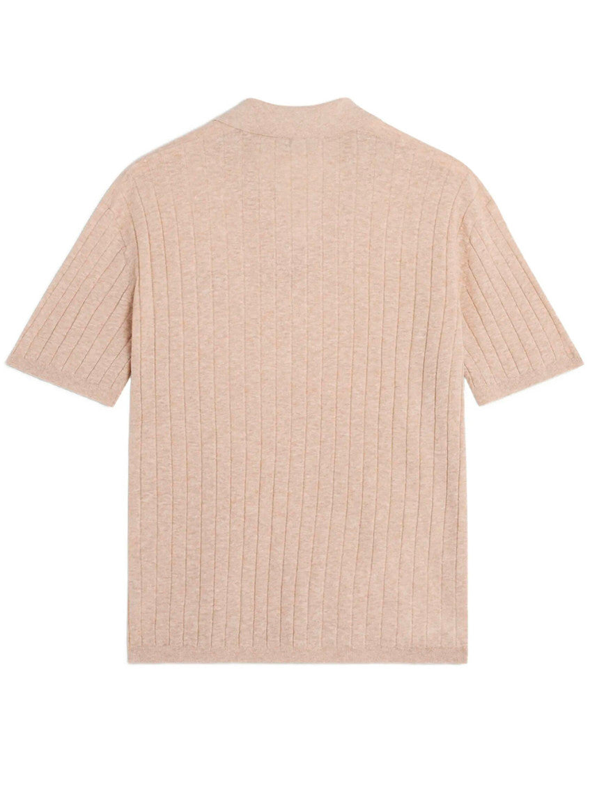 Beige Shirt Collar Polos 3