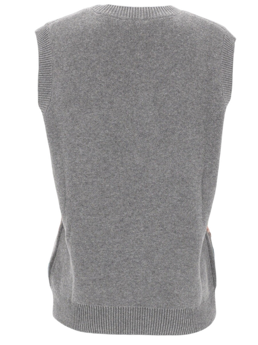 Grey Floral Round Neck Top 2