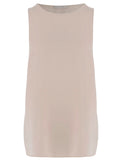 Beige Solid Round Neck Top 1