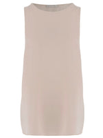 Beige Solid Round Neck Top 1