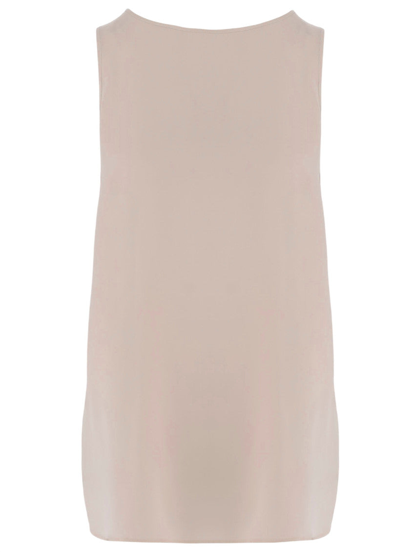 Beige Solid Round Neck Top 2