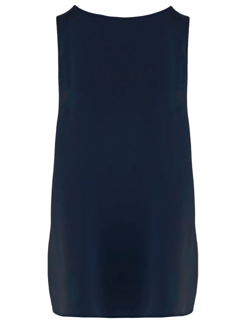 Navy Blue Solid Round Neck Top 2