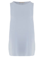 Light Blue Solid Round Neck Top 1