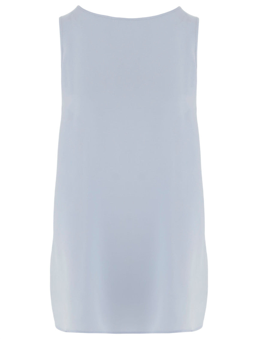 Light Blue Solid Round Neck Top 2