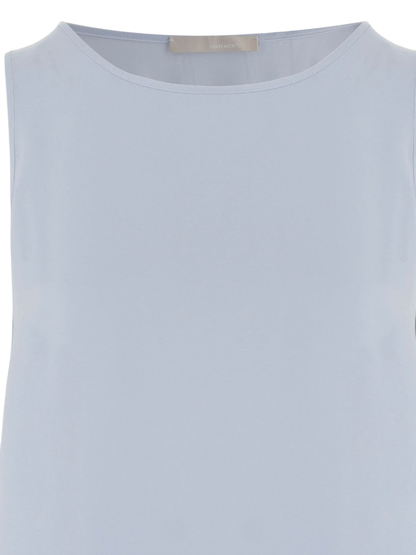 Light Blue Solid Round Neck Top 3