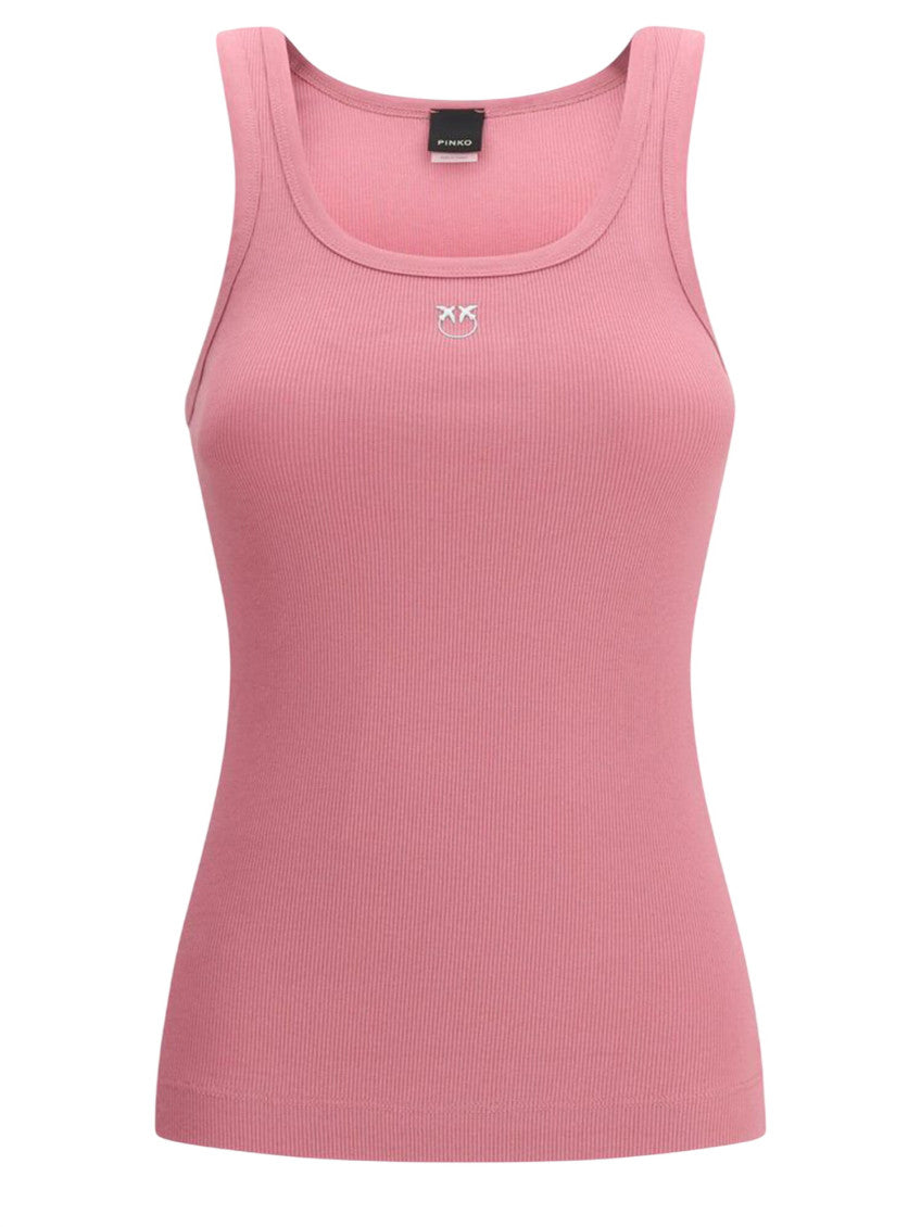 Pink Logo Round Neck Top 1