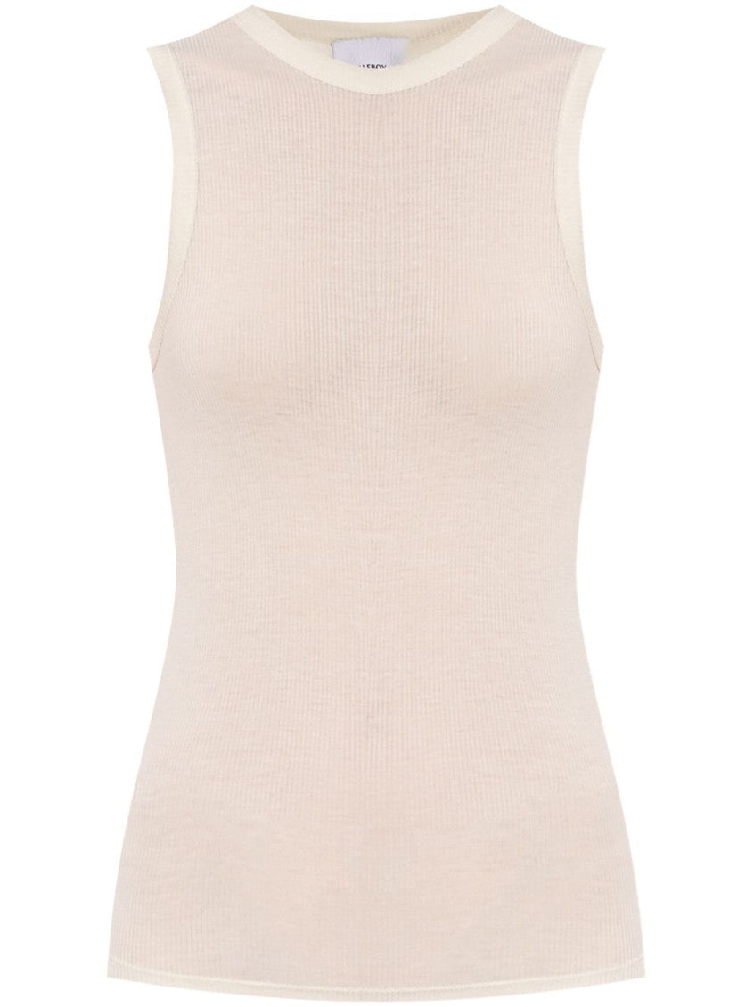 Beige Knitted Round Neck Top 1