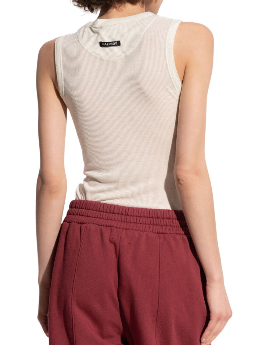 Beige Knitted Round Neck Top 3