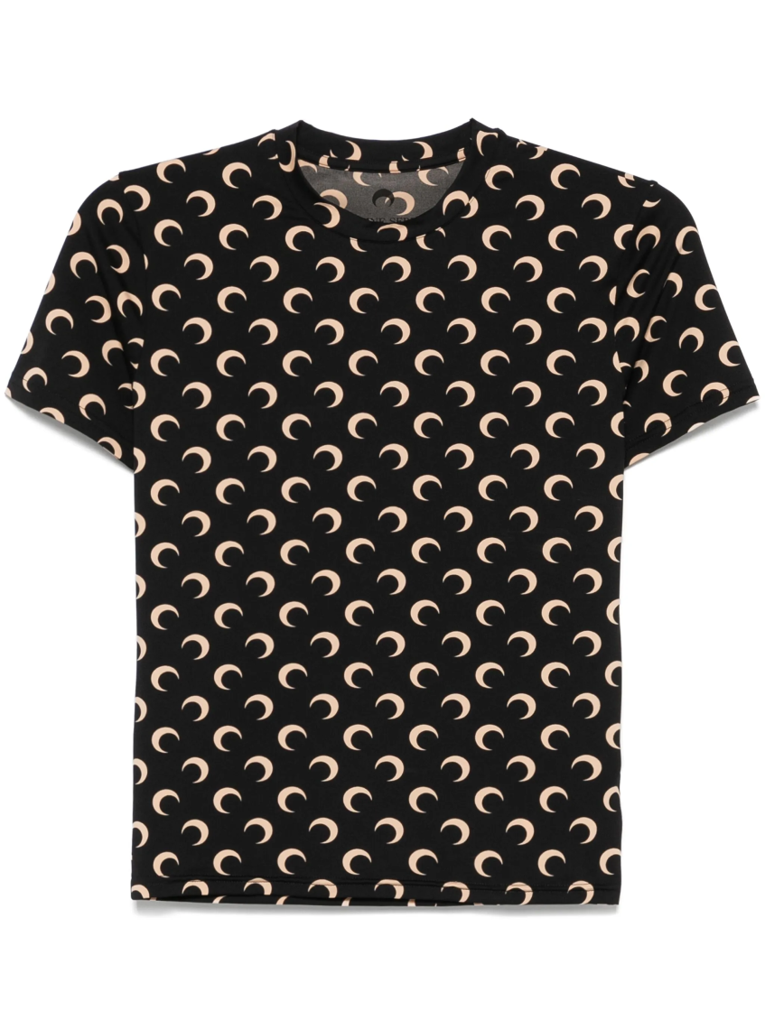 Brown Printed Crew Neck Top 1