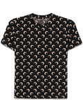 Brown Printed Crew Neck Top 1