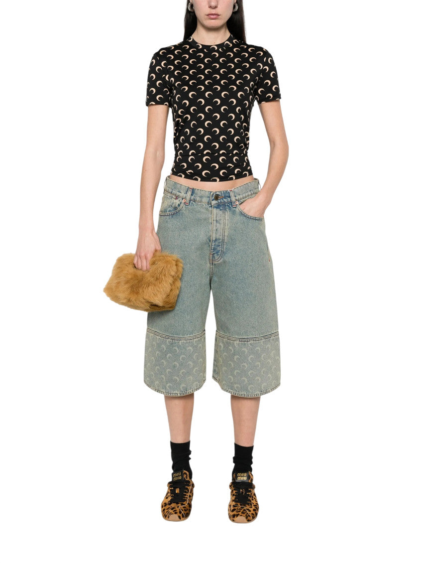Brown Printed Crew Neck Top 2