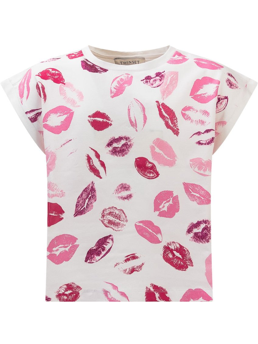 Kids White Printed T-Shirt 1