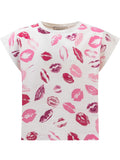 Kids White Printed T-Shirt 1