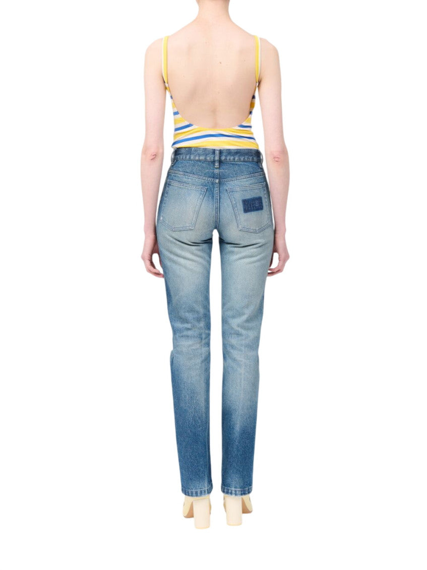 Blue Straight High Rise Jeans 2