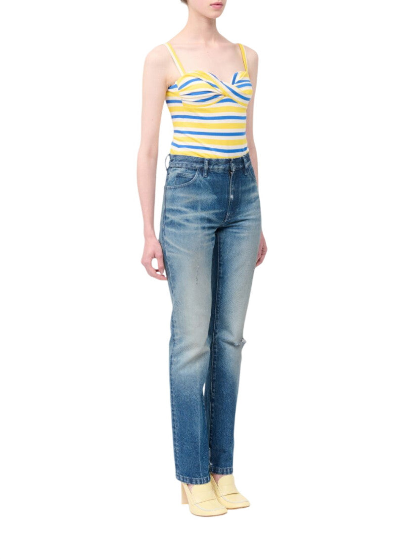 Blue Straight High Rise Jeans 3