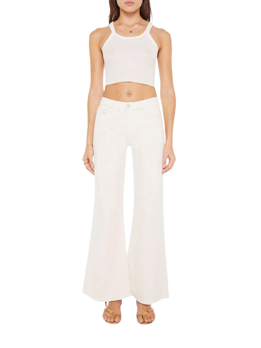 Beige Flared Mid Rise Jeans 3