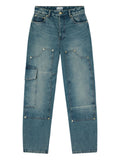 Blue Straight Mid Rise Jeans 1
