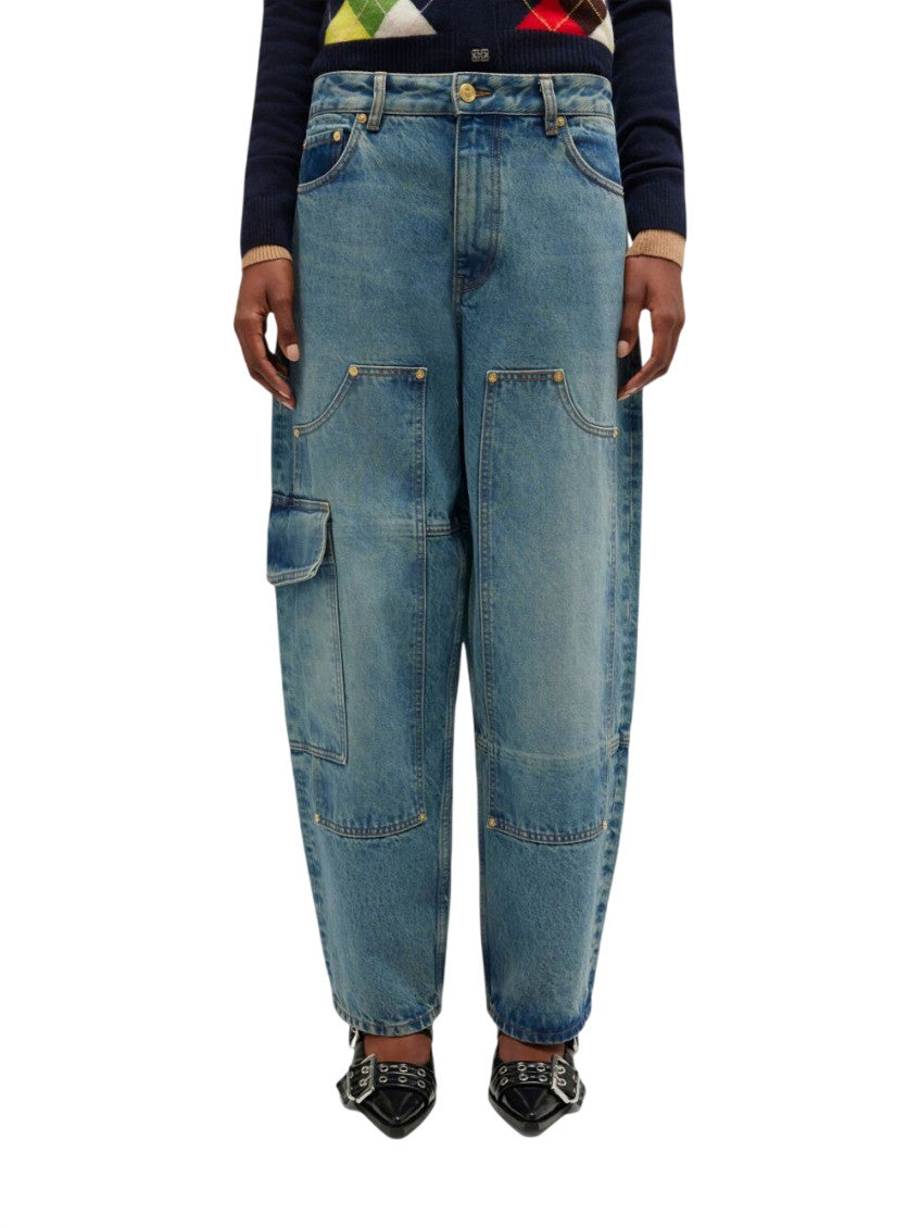 Blue Straight Mid Rise Jeans 3