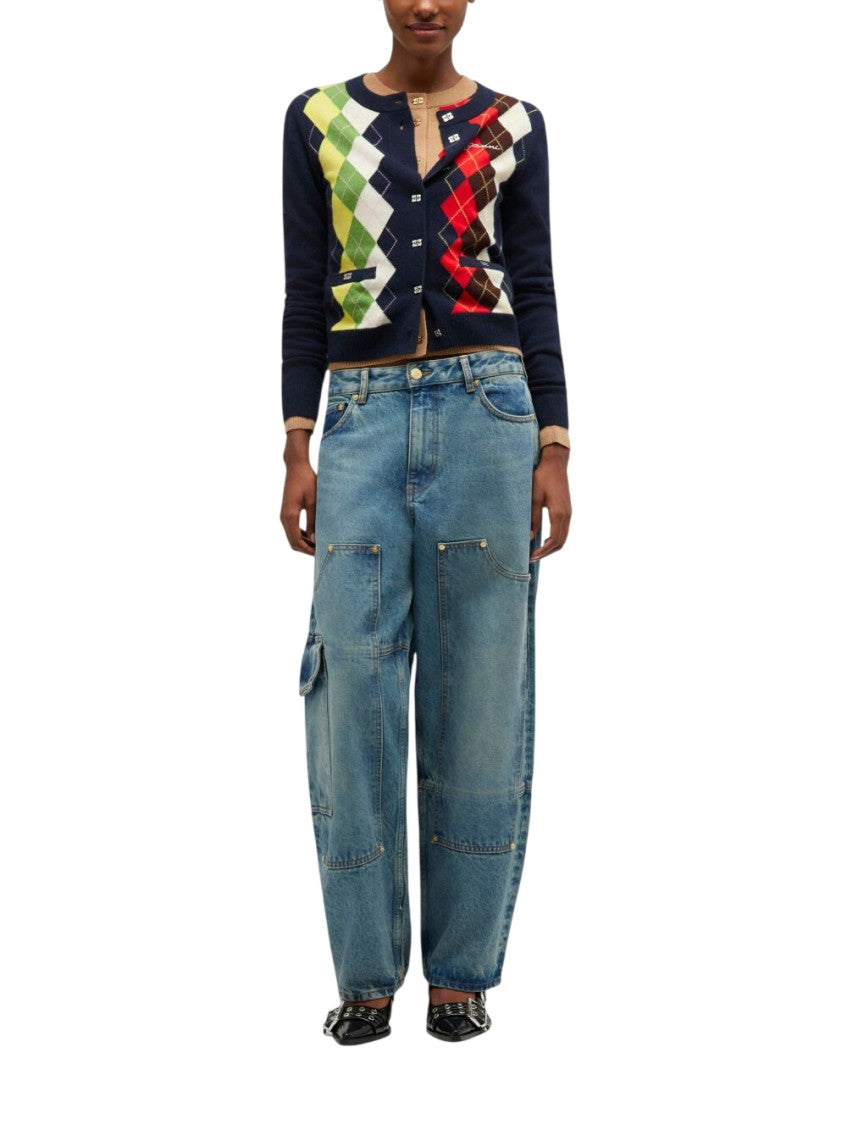 Blue Straight Mid Rise Jeans 4