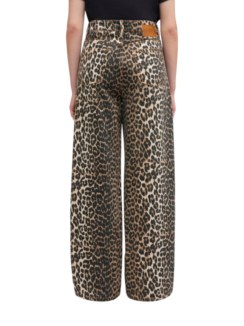 Brown Leopard Print High Rise Jeans 2