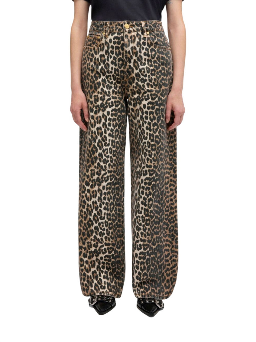 Brown Leopard Print High Rise Jeans 4