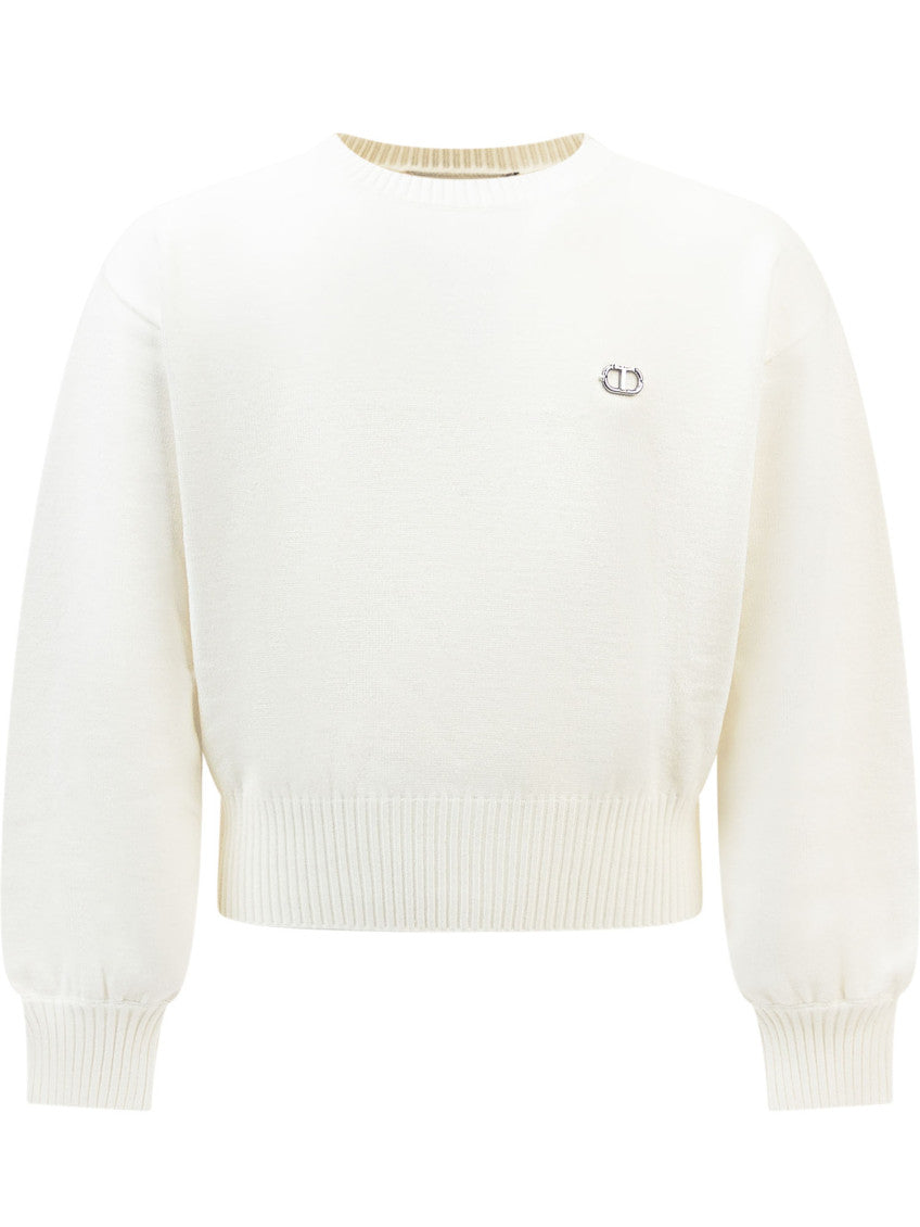 Kids White Logo Sweater 1