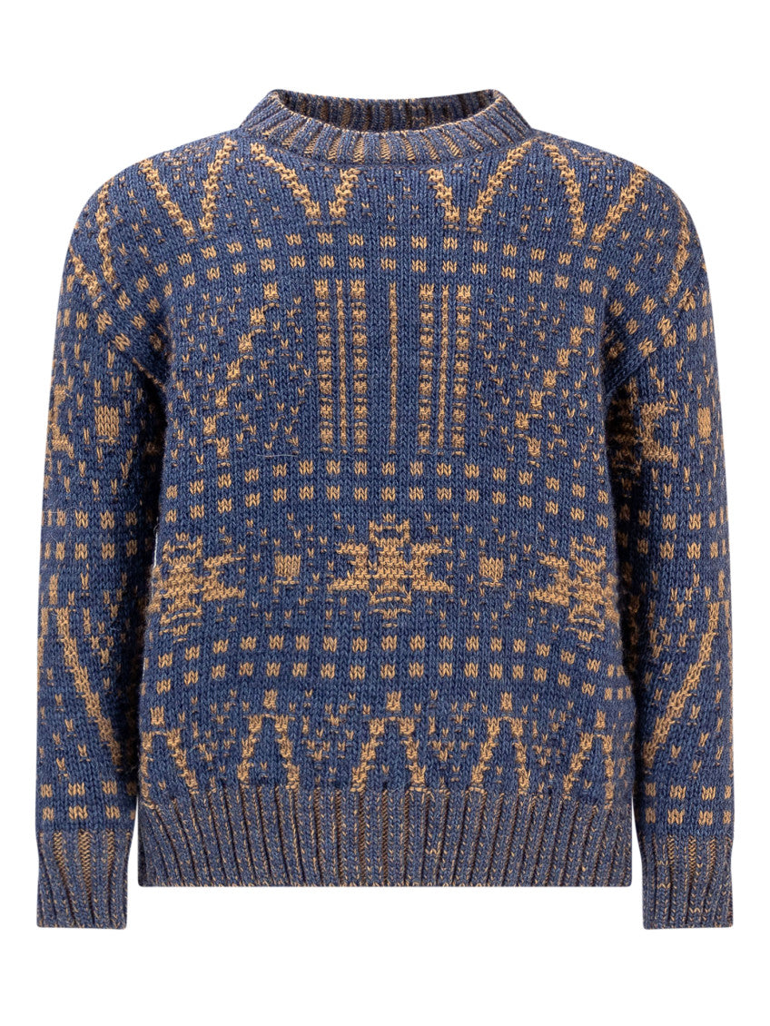 Kids Blue Jacquard Sweater 1