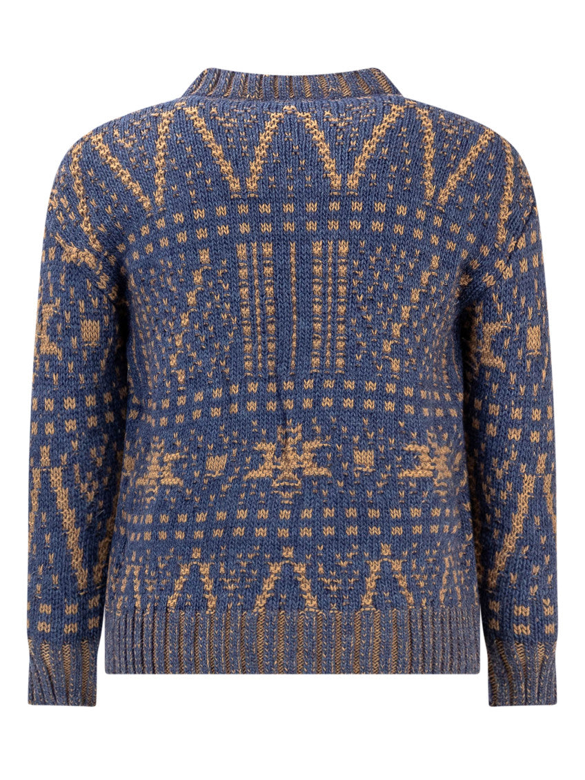 Kids Blue Jacquard Sweater 2