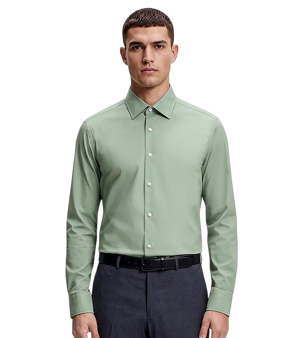 Green Relaxed Solid Shirts 2