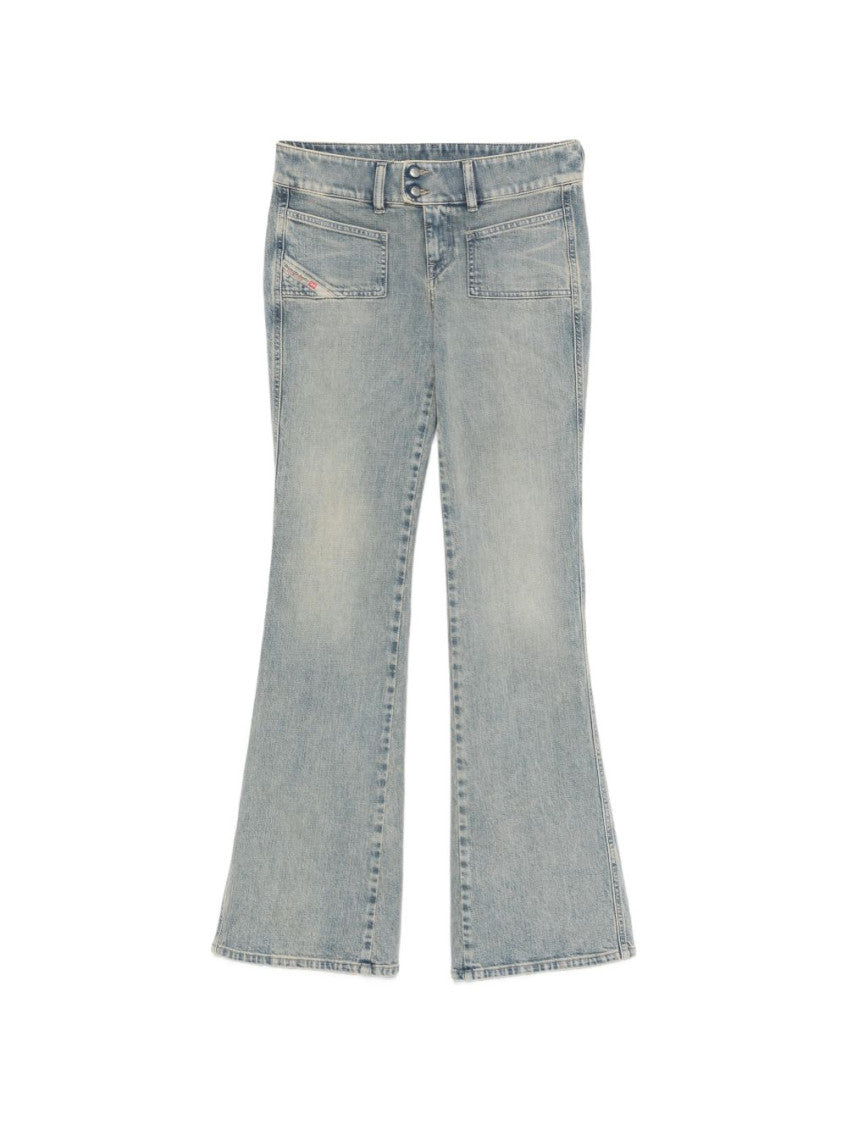 Blue Flared High Rise Jeans 1