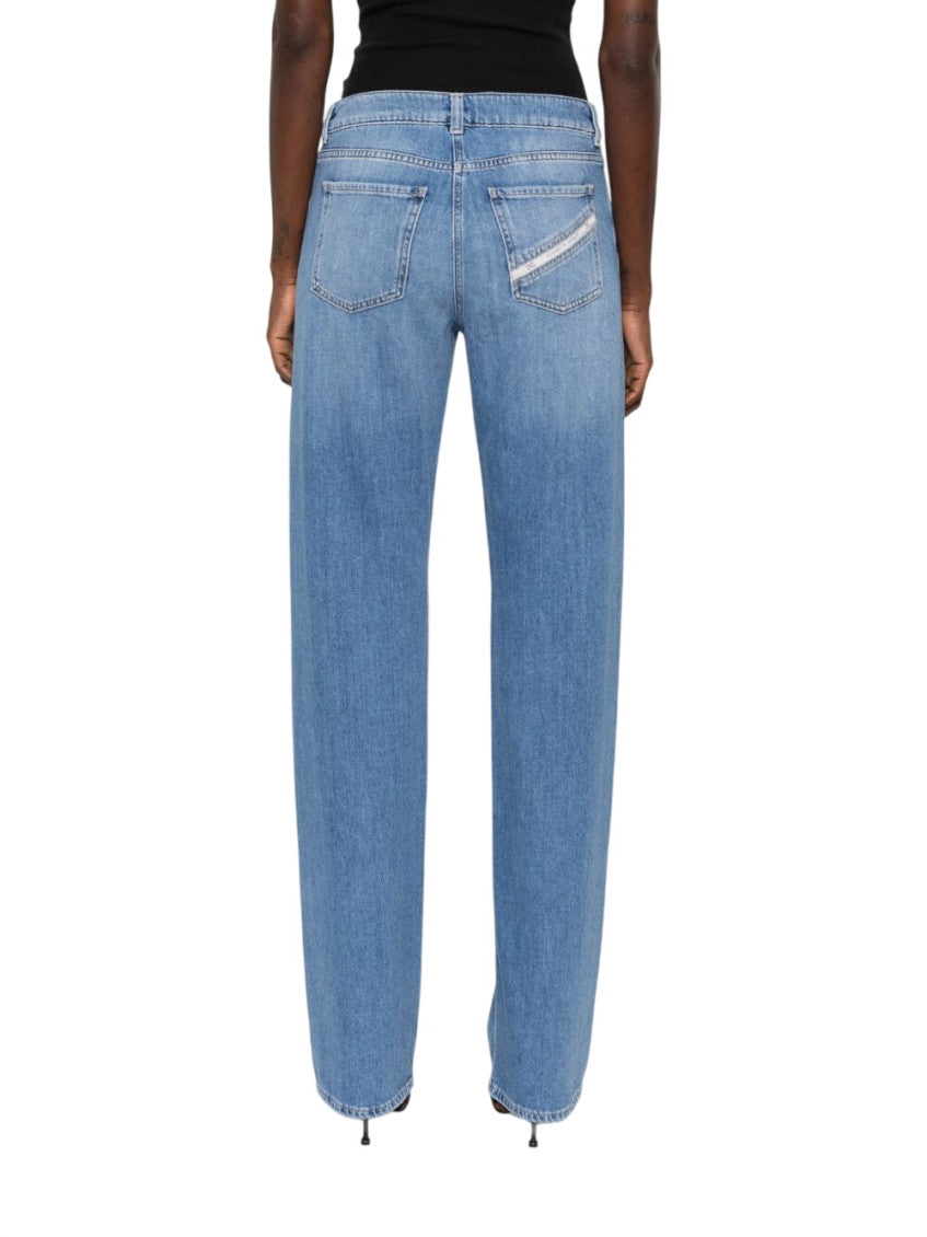 Sky Blue Straight Mid Rise Jeans 2
