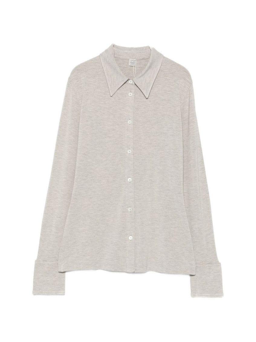 Light Grey Slim Solid Shirt 1