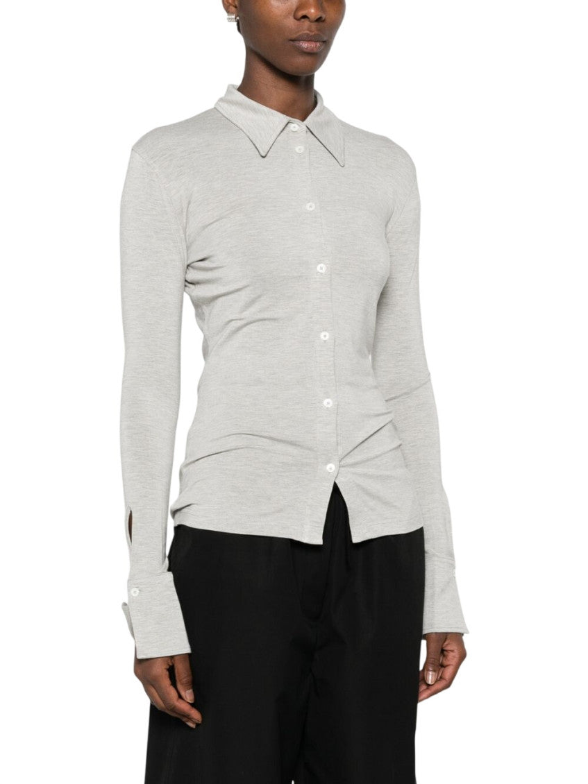 Light Grey Slim Solid Shirt 5