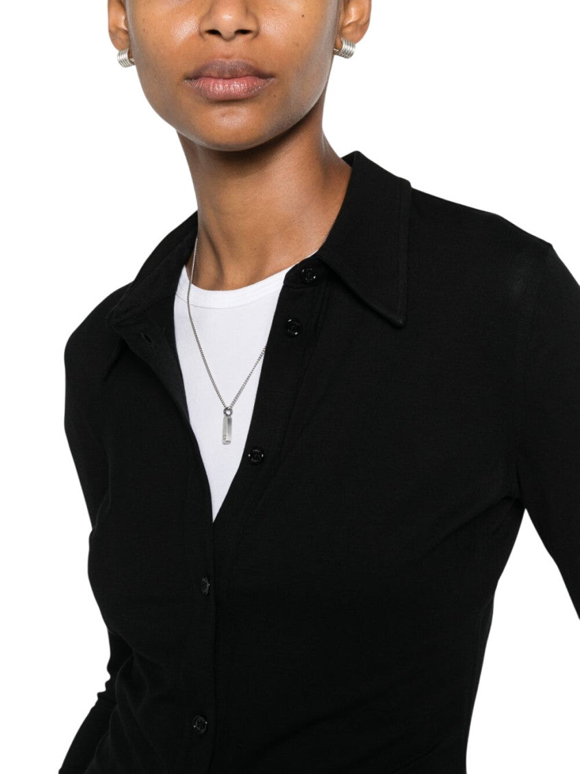 Black Slim Solid Shirt 4