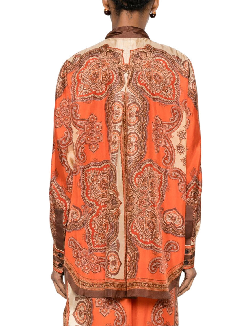 Orange Relaxed Paisley Shirt 3