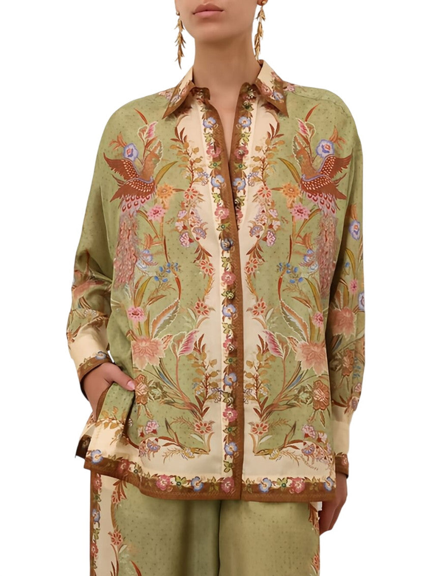 Green Loose Printed Shirt 2