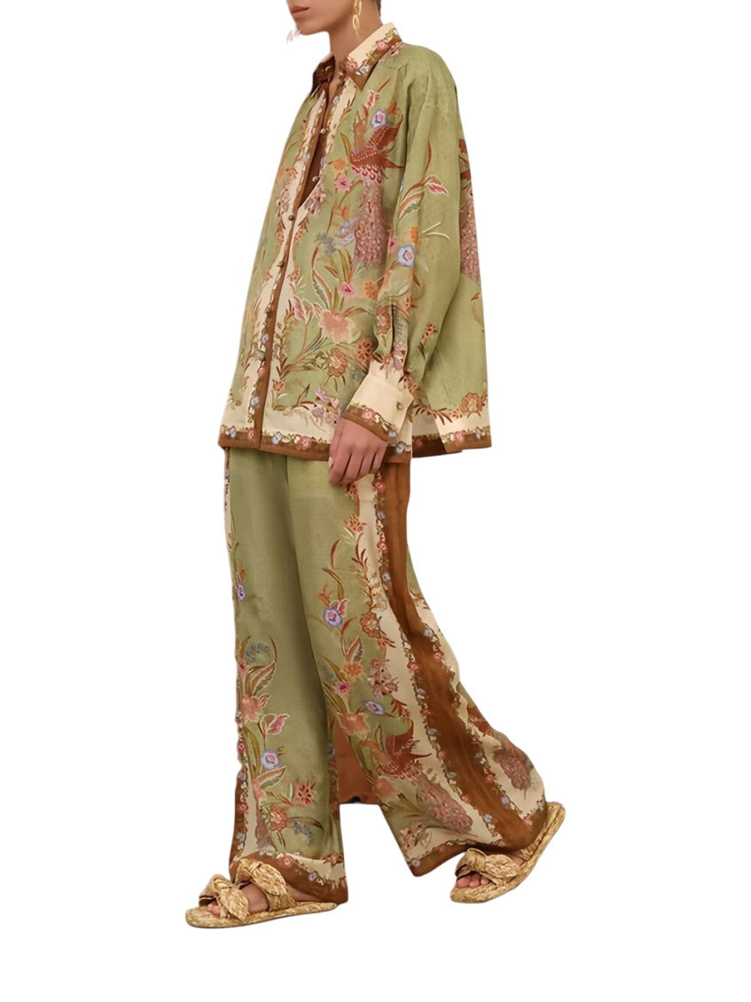 Green Loose Printed Shirt 4