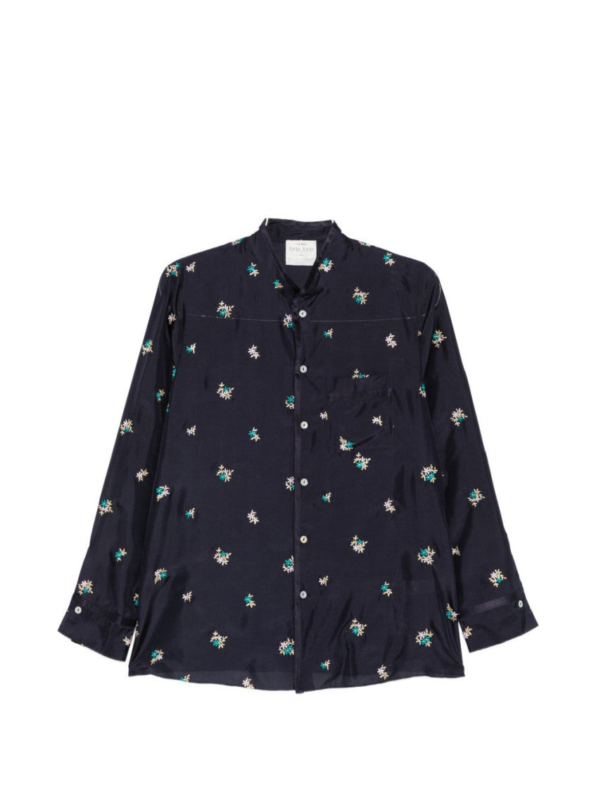 Blue Regular Embroidered Shirt 1