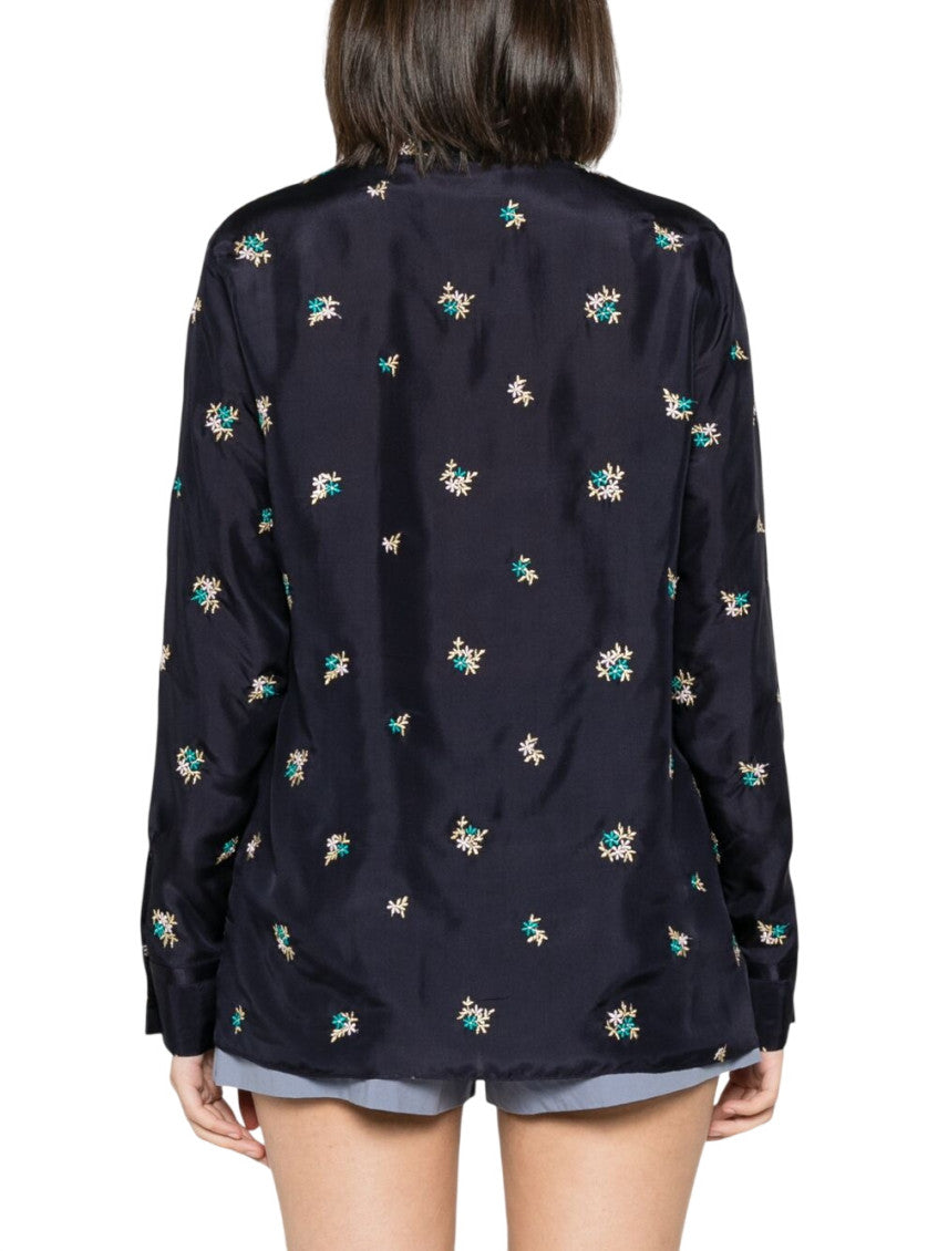 Blue Regular Embroidered Shirt 3