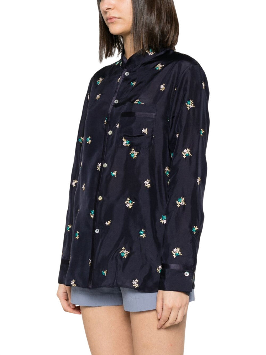 Blue Regular Embroidered Shirt 4
