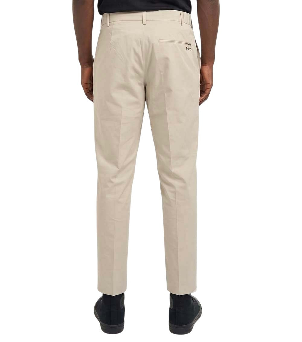 Beige Flat Front Trousers 2