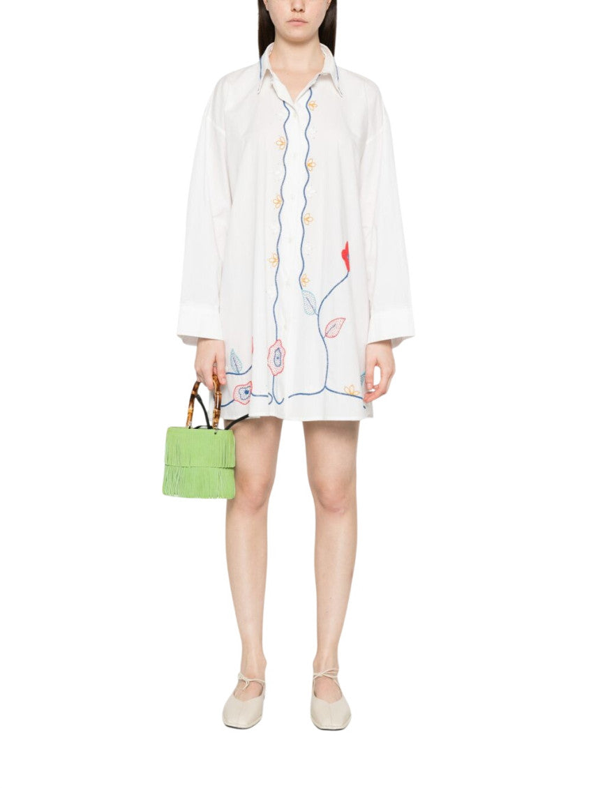 White Loose Embroidered Shirt 2