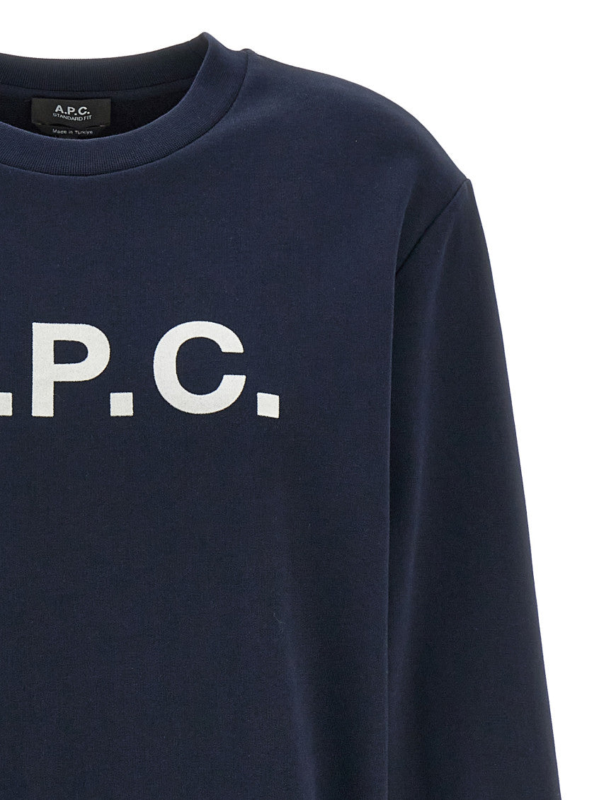 Navy Blue Crewneck Logo Sweatshirt 3