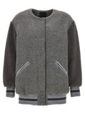 Grey Logo bomber jacket 1