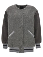 Grey Logo bomber jacket 1