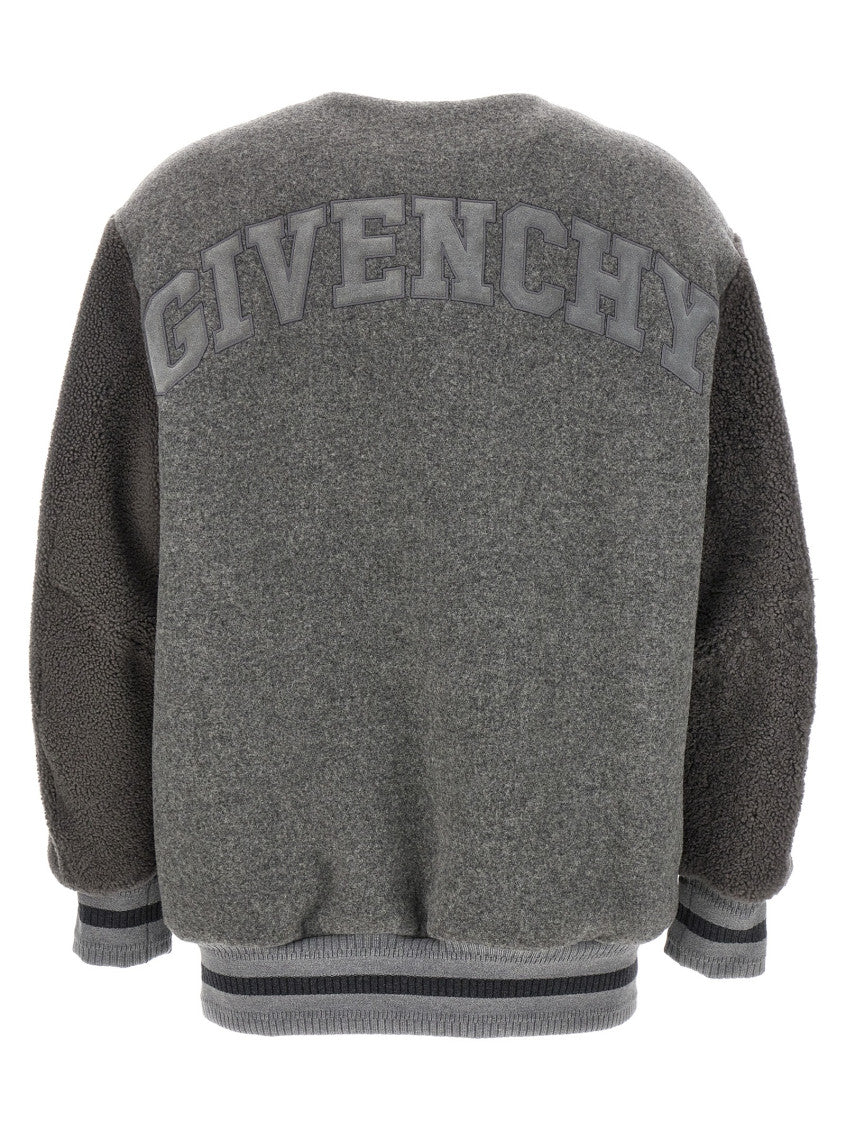 Grey Logo bomber jacket 2