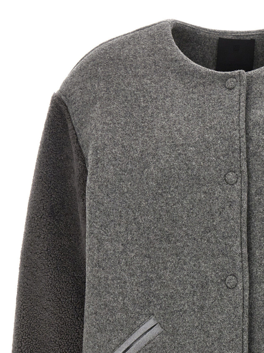 Grey Logo bomber jacket 3