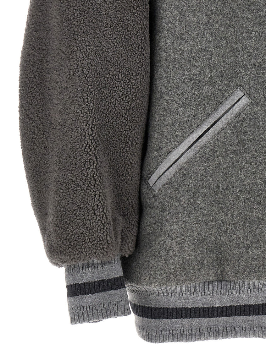Grey Logo bomber jacket 4