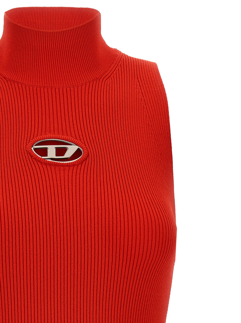 Red Sleeveless Logo Dress 3