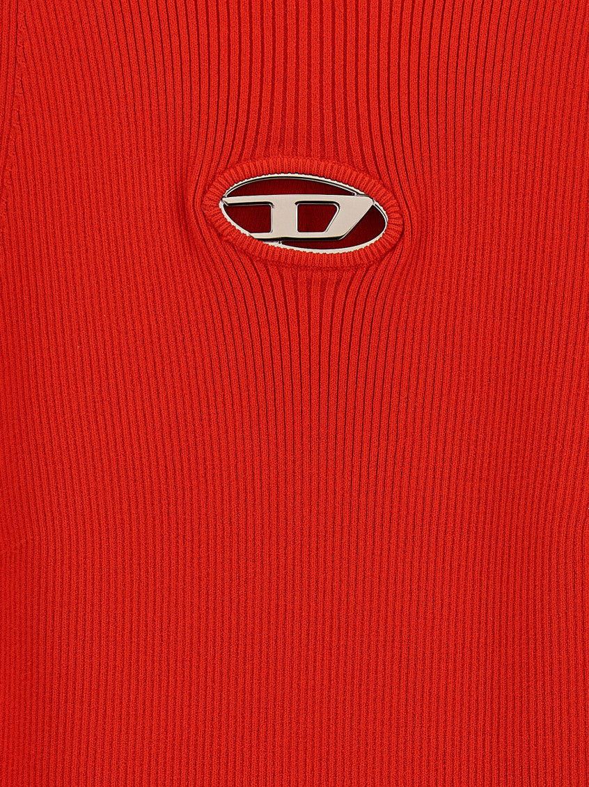 Red Sleeveless Logo Dress 4